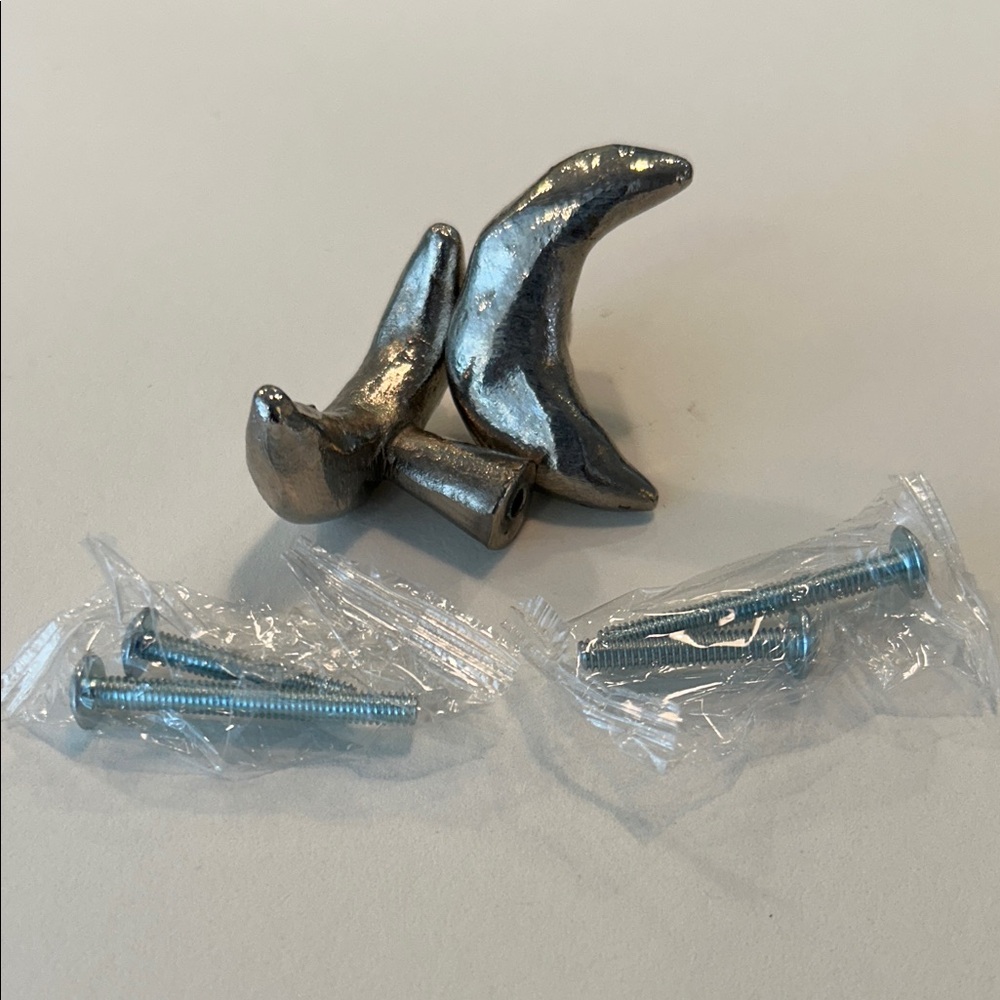 Silver Crescent Moon Drawer Knobs